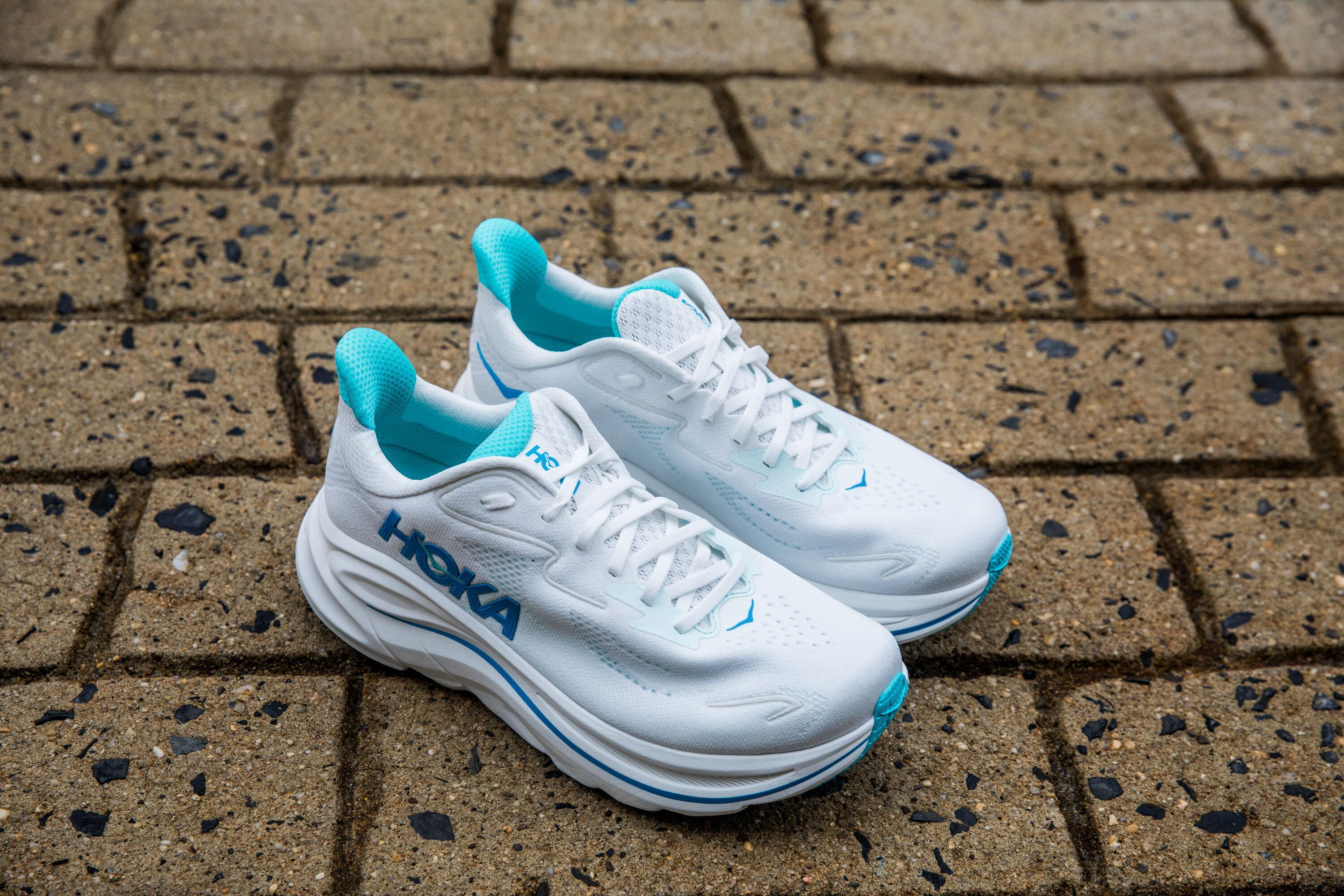 Hoka Clifton walking shoes showing maximum cushioning technology