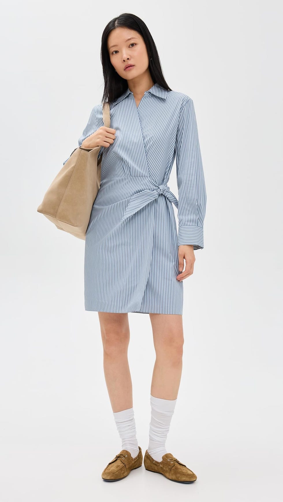 Furrow Stripe Wrap Dress