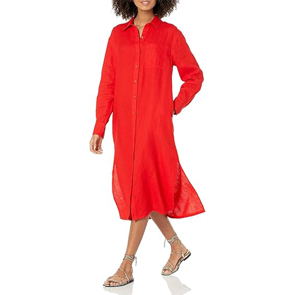 Fiona Relaxed Linen Midi Shirt Dress