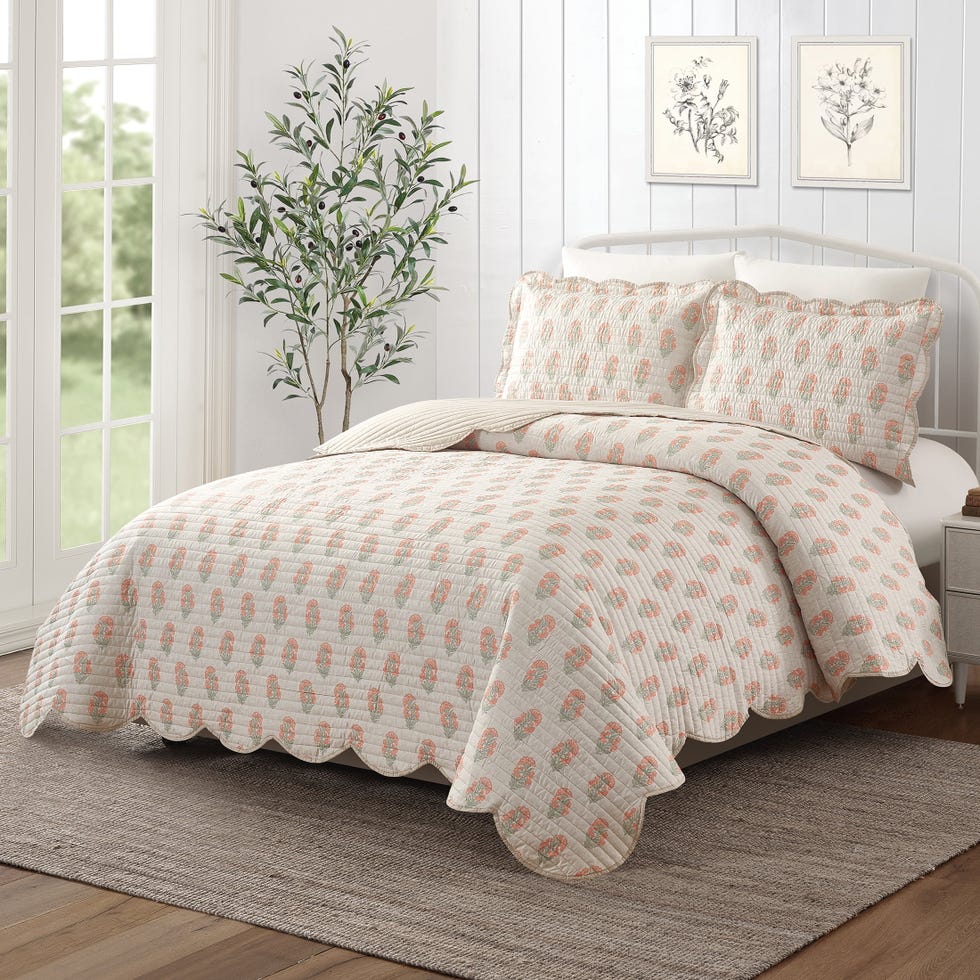 Beige Paisley 3-Piece Quilt Set
