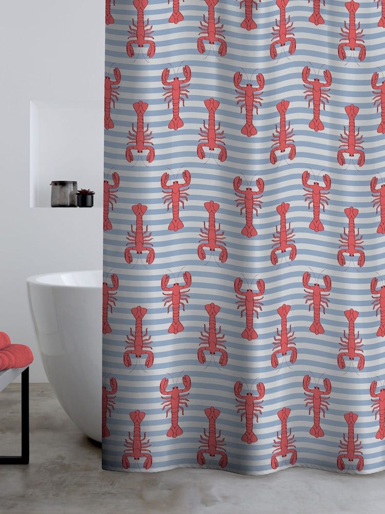 Red Lobster Shower Curtain Panel