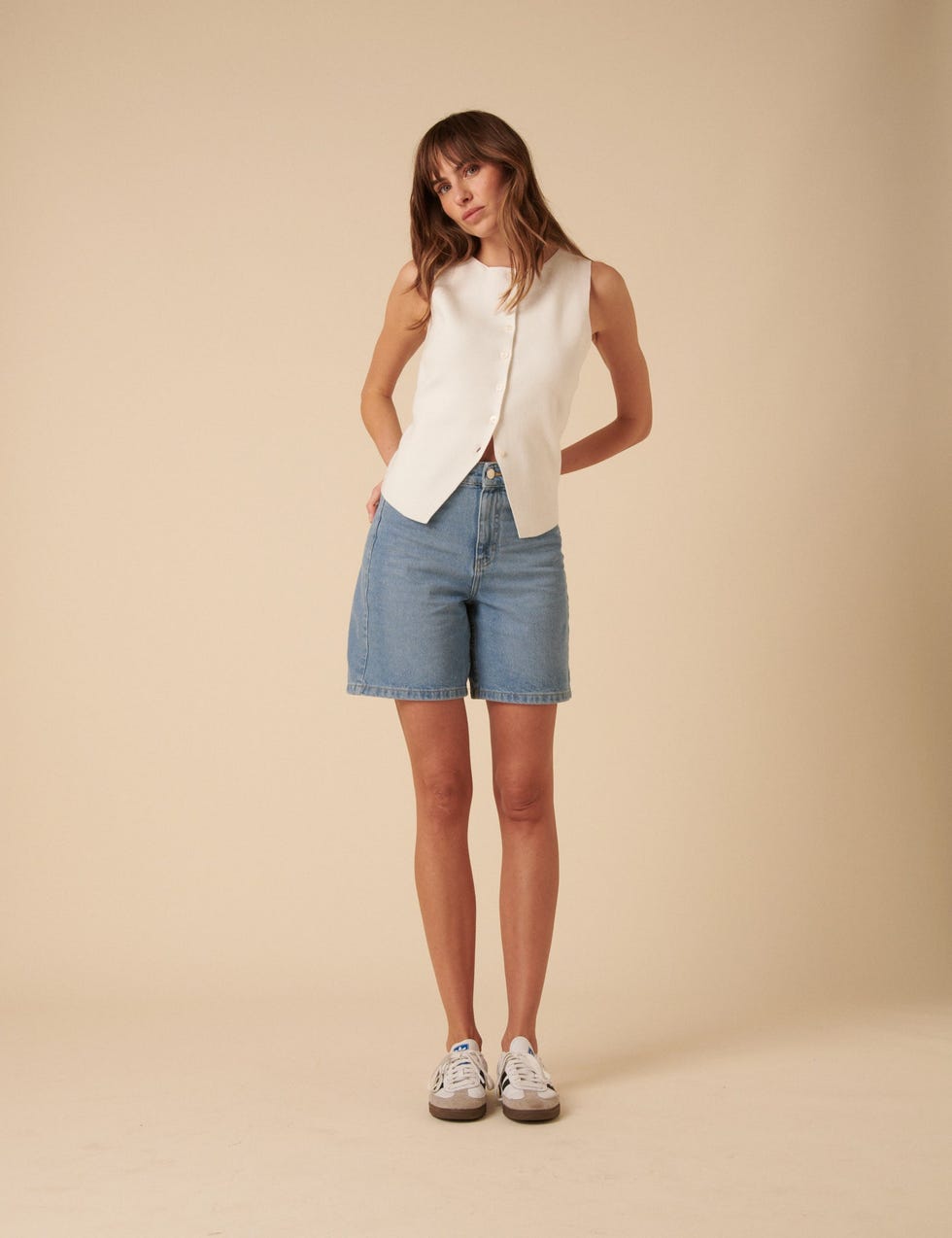 Light Wash Denim Brixton Long Shorts