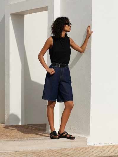 Dark Denim Authentic Knee Length Short