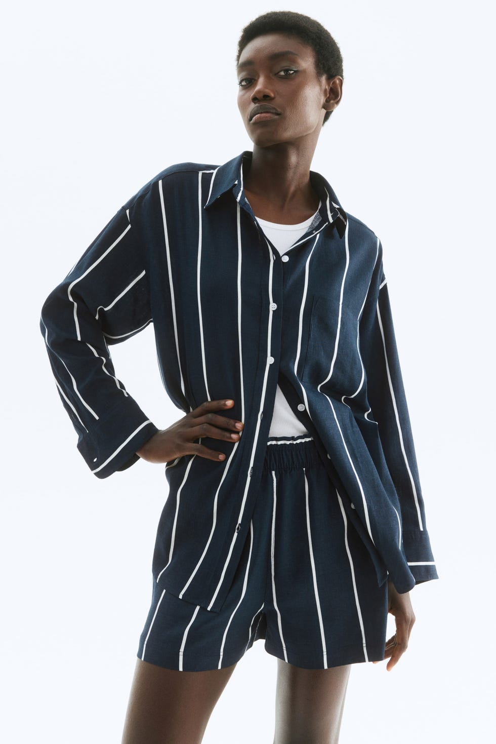 Oversized Linen-Blend Shirt