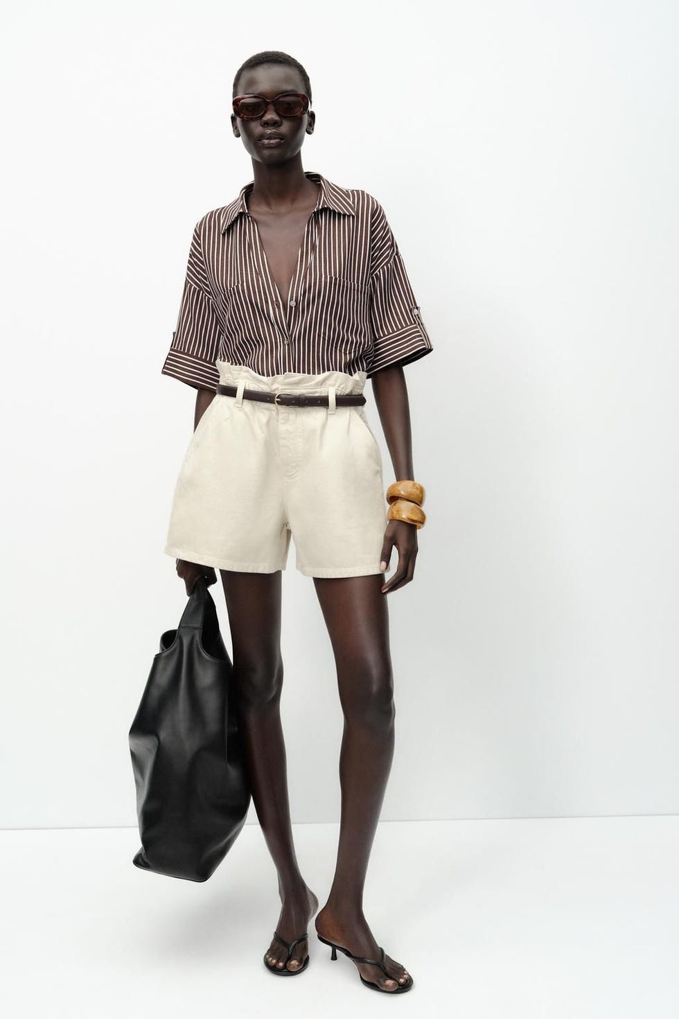 Denim Paperboy Bermuda Shorts With Belt