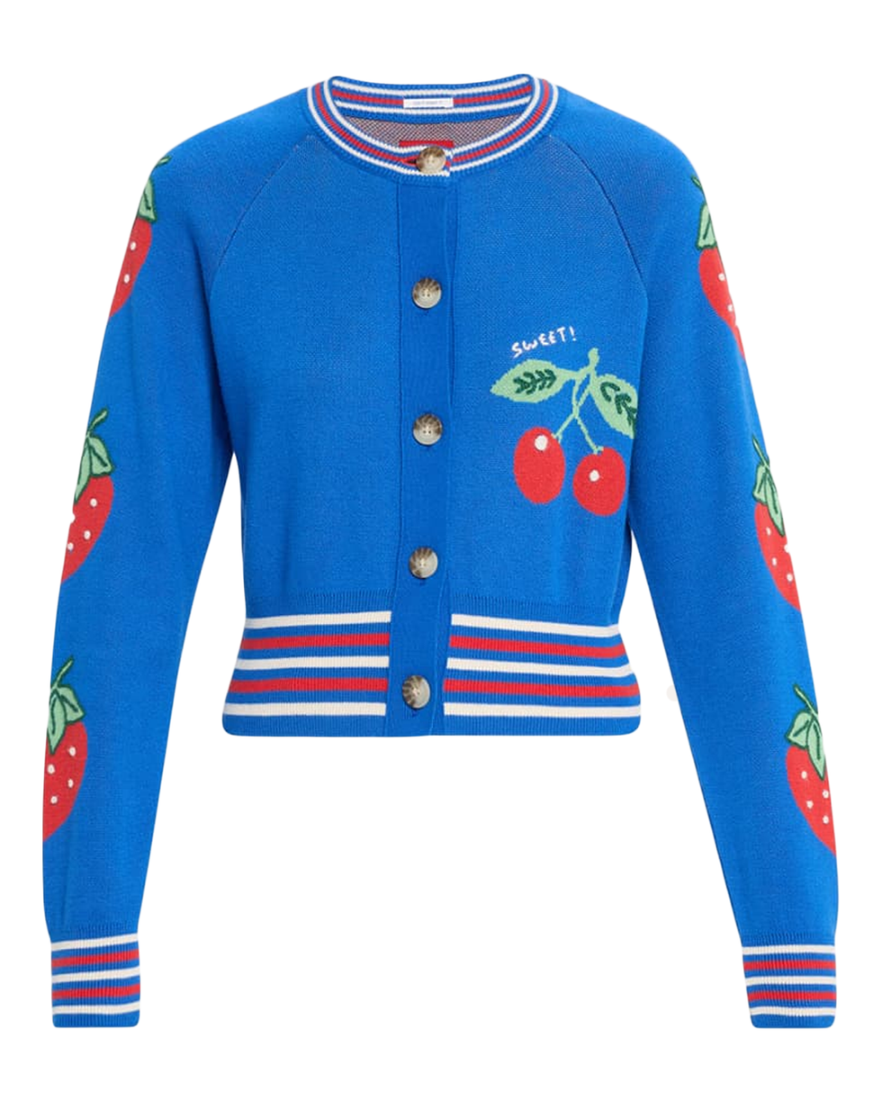 The Crop Rib Crewneck Cardigan Sweater