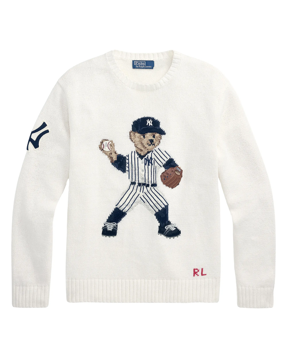 Yankees Bear Linen-Cotton Sweater