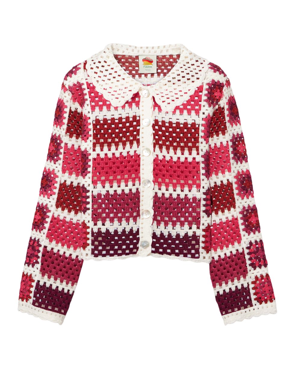 Color Crochet Tiles Cardigan