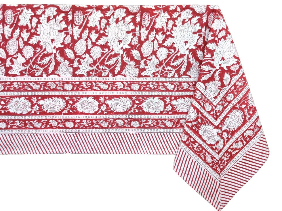 Handblock Print Rectangle Table Cover 