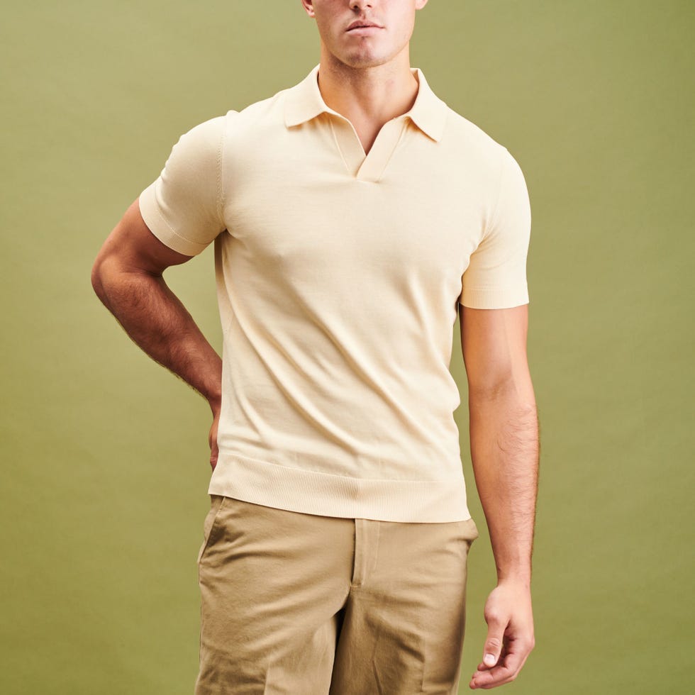 Light Yellow Buttonless Polo