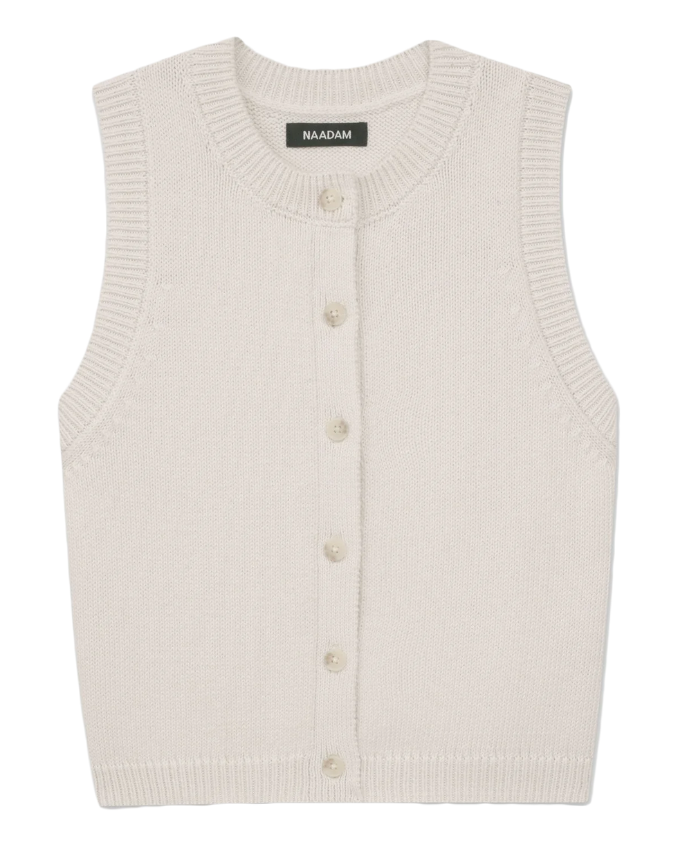 Cotton Sleeveless Cardigan