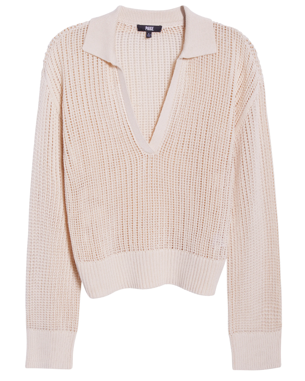 Riva Open Stitch Polo Sweater