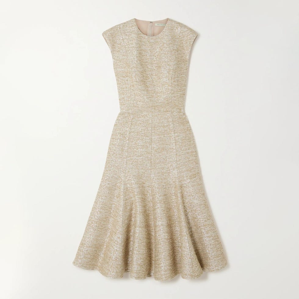 Denver Metallic Bouclé-Tweed Midi Dress