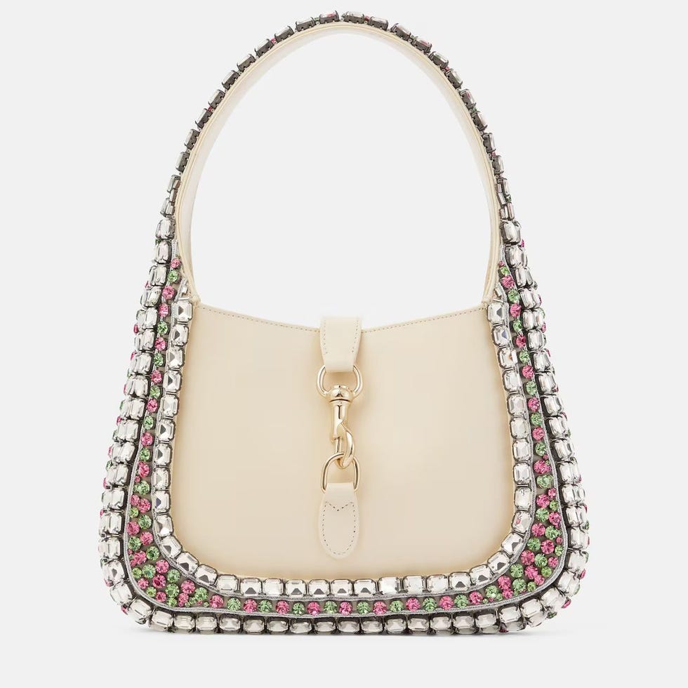 Jackie Small Crystal-Embellished Leather Shoulder Bag