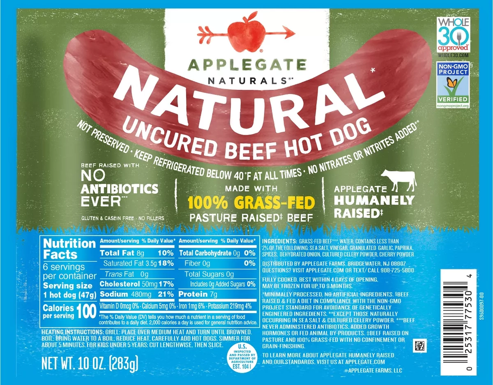 Applegate Naturals Uncured Beef Hot Dog