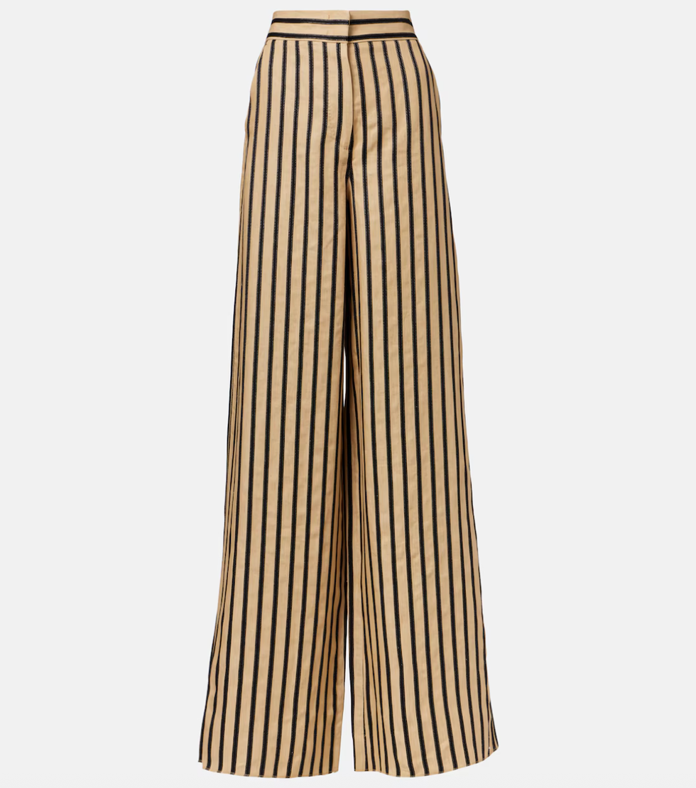 Cestino linen and cotton-blend palazzo pants