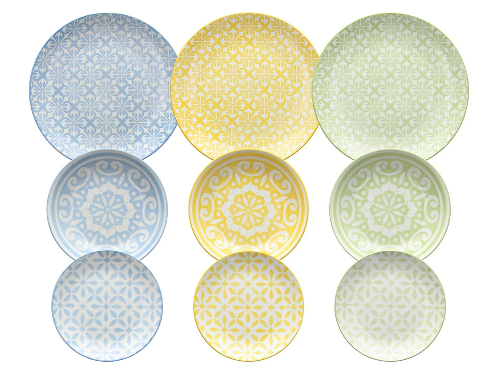 Vajilla de colores de porcelana