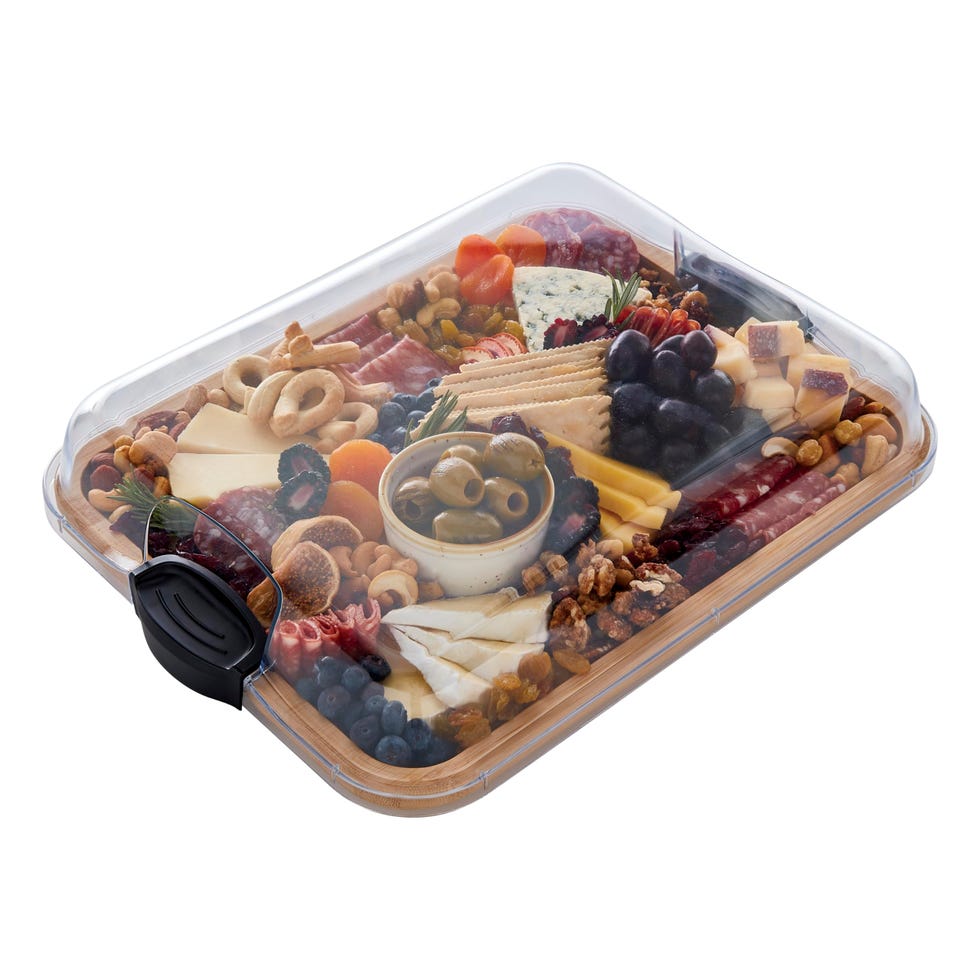 Build-A-Board Bamboo Cutting Board With Clear Locking Lid