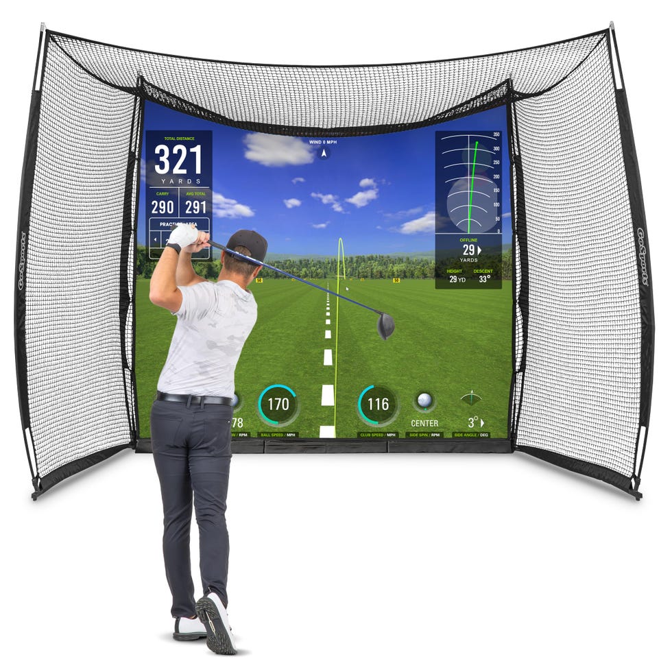 Range Cage Golf Practice Hitting Net with Simulator Impact Screen
