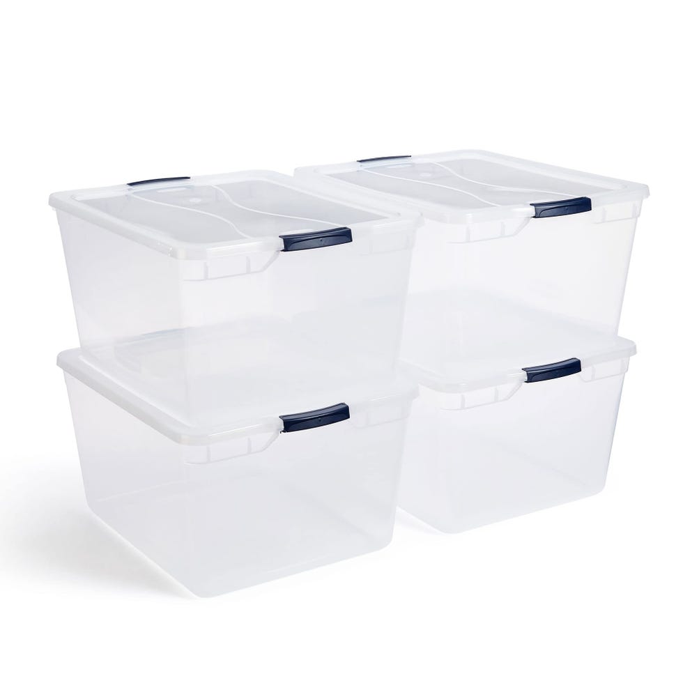 Contenitori per alimenti in plastica Cleverstore da 71 litri con coperchio (confezione da 4)