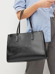 Black Formal Open Tote Bag