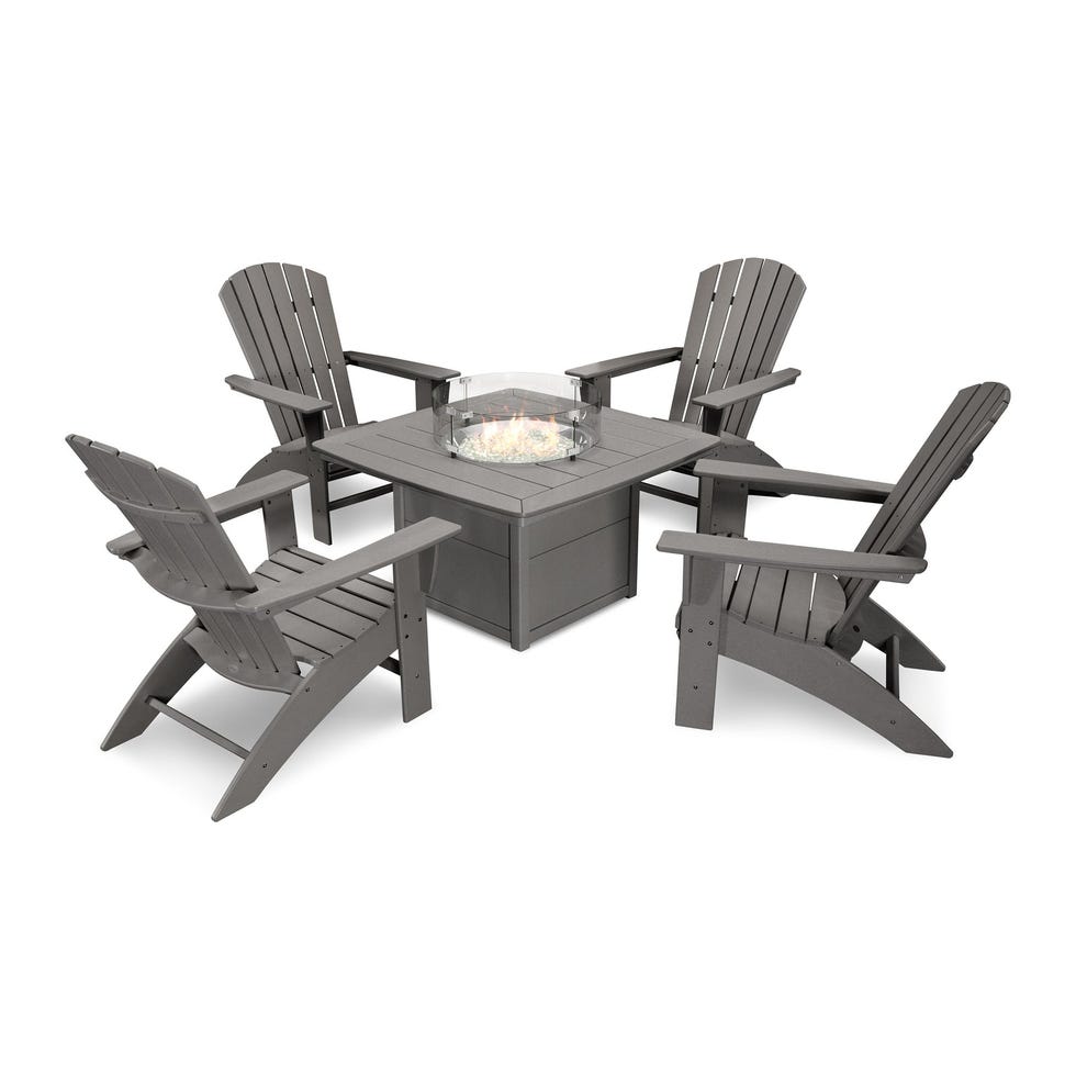 Nautical Curveback Adirondack 5-Piece Conversation Set