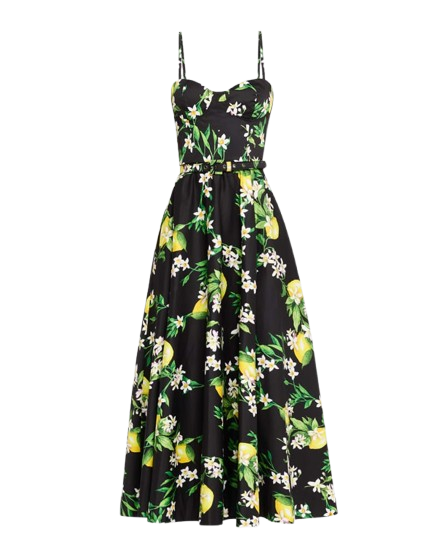 Midikleid mit Zitronen-Print