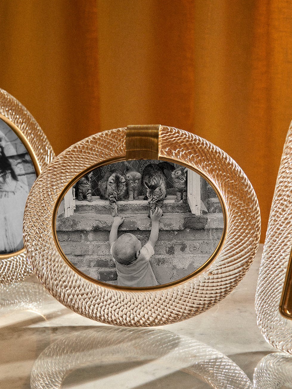 Antique and Vintage 1960s Murano Glass Photo Frame (7x9")