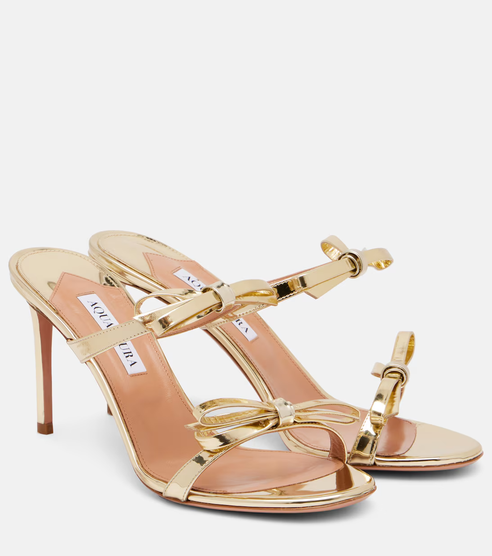 Soave 85 Mirrored Faux Leather Mules