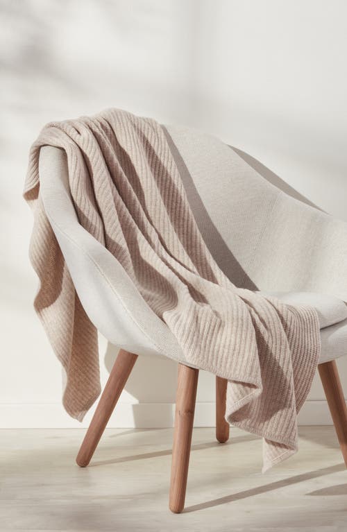 Rib Wool & Cashmere Throw Blanket