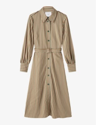 LK BENNETT Frances stripe-pattern woven midi dress