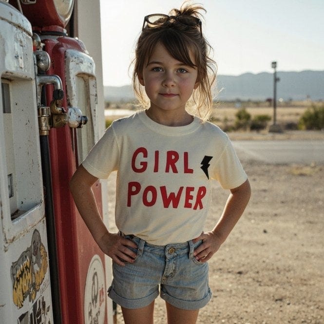 Kids Organic Cotton Girl Power Short Sleeve T-Shirt