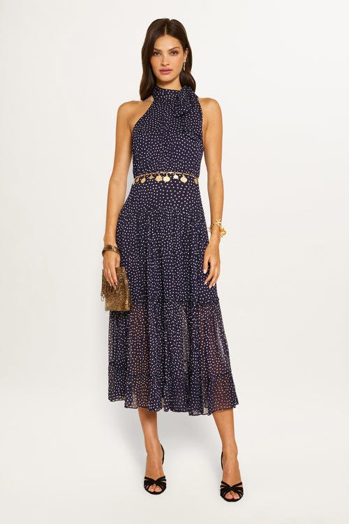 Abi - Midi Navy Polka Dot, £295