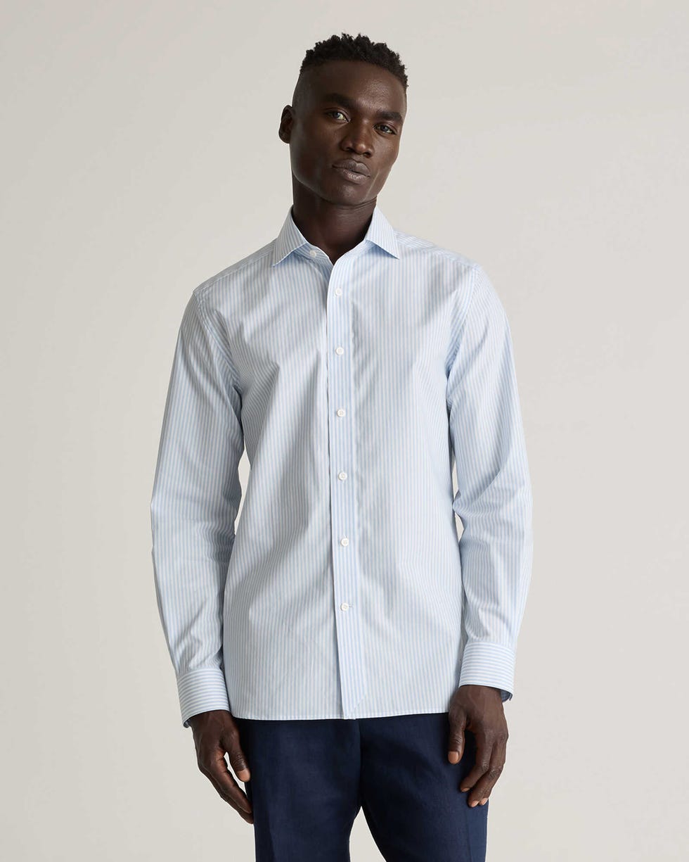 Chemise habillée en popeline de coton biologique extensible