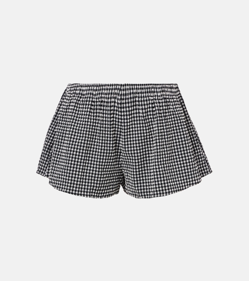 Pantaloncini in seersucker a quadretti