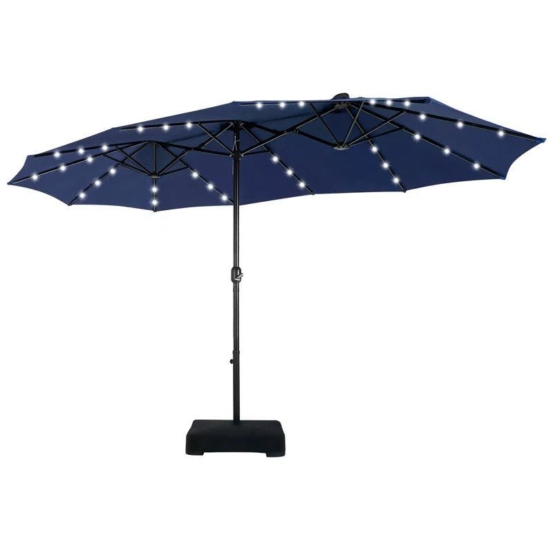 Sol 72 Outdoor Yuliana 180'' x 108'' Rectangular Lighted Market Umbrella