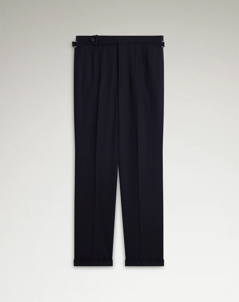 Pantaloni in lana a trama alta e piatta sul davanti