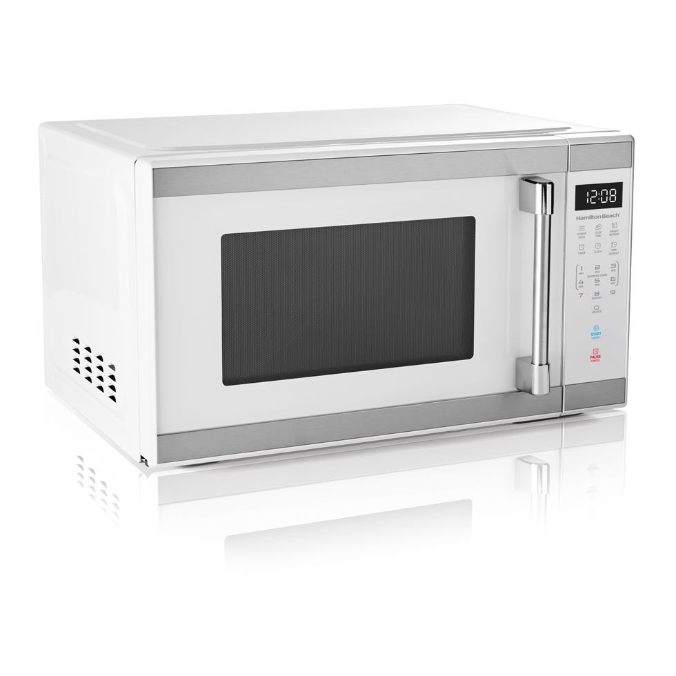 White Stainless Steel Microwave