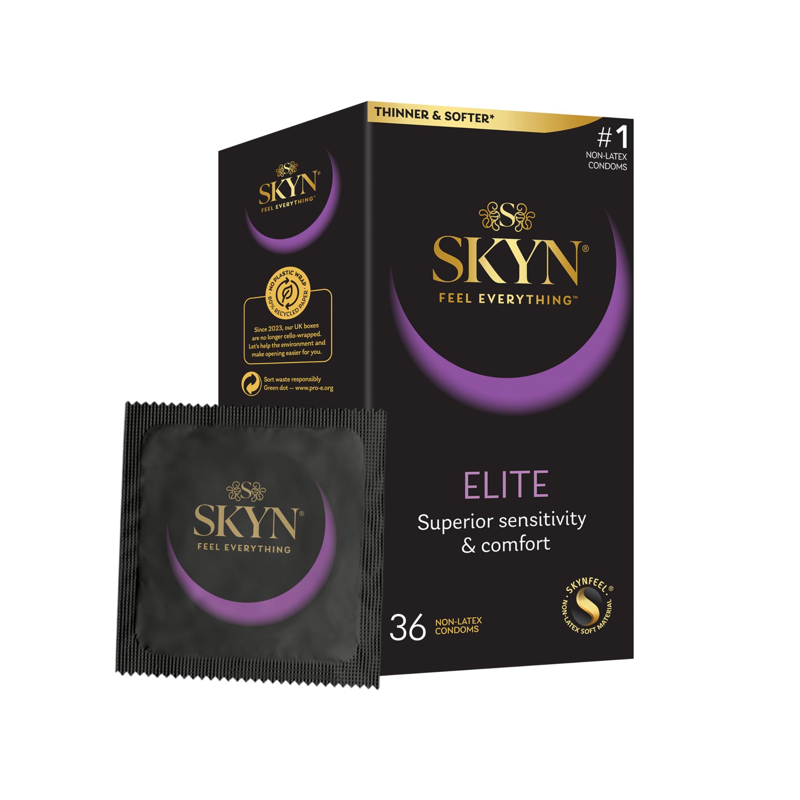Elite Skynfeel Latex Free Condoms Pack of 36