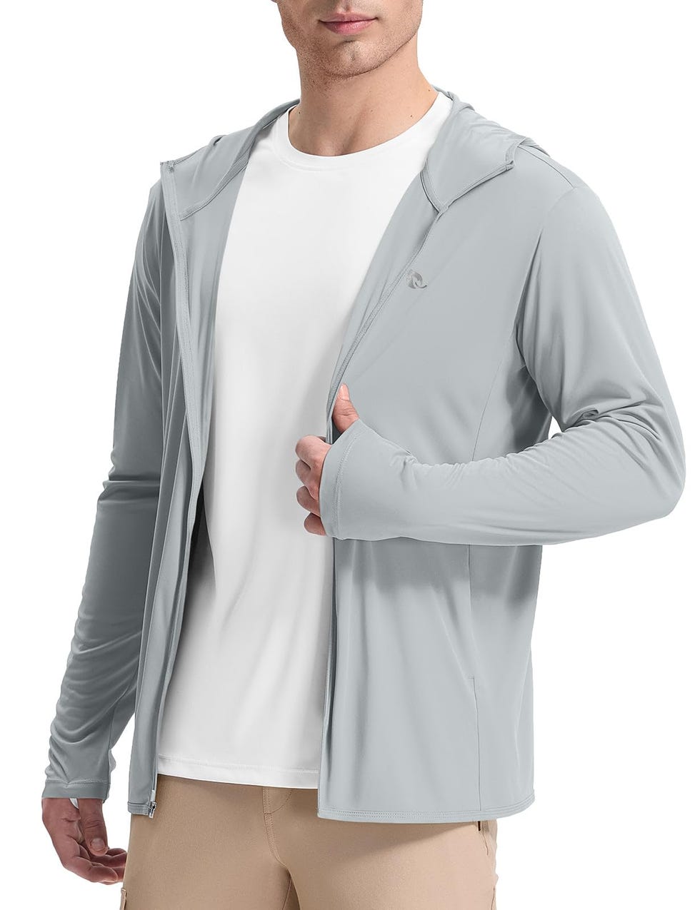 Men’s UPF 50+ Sun Protection Hoodie Full Zip Jacket 