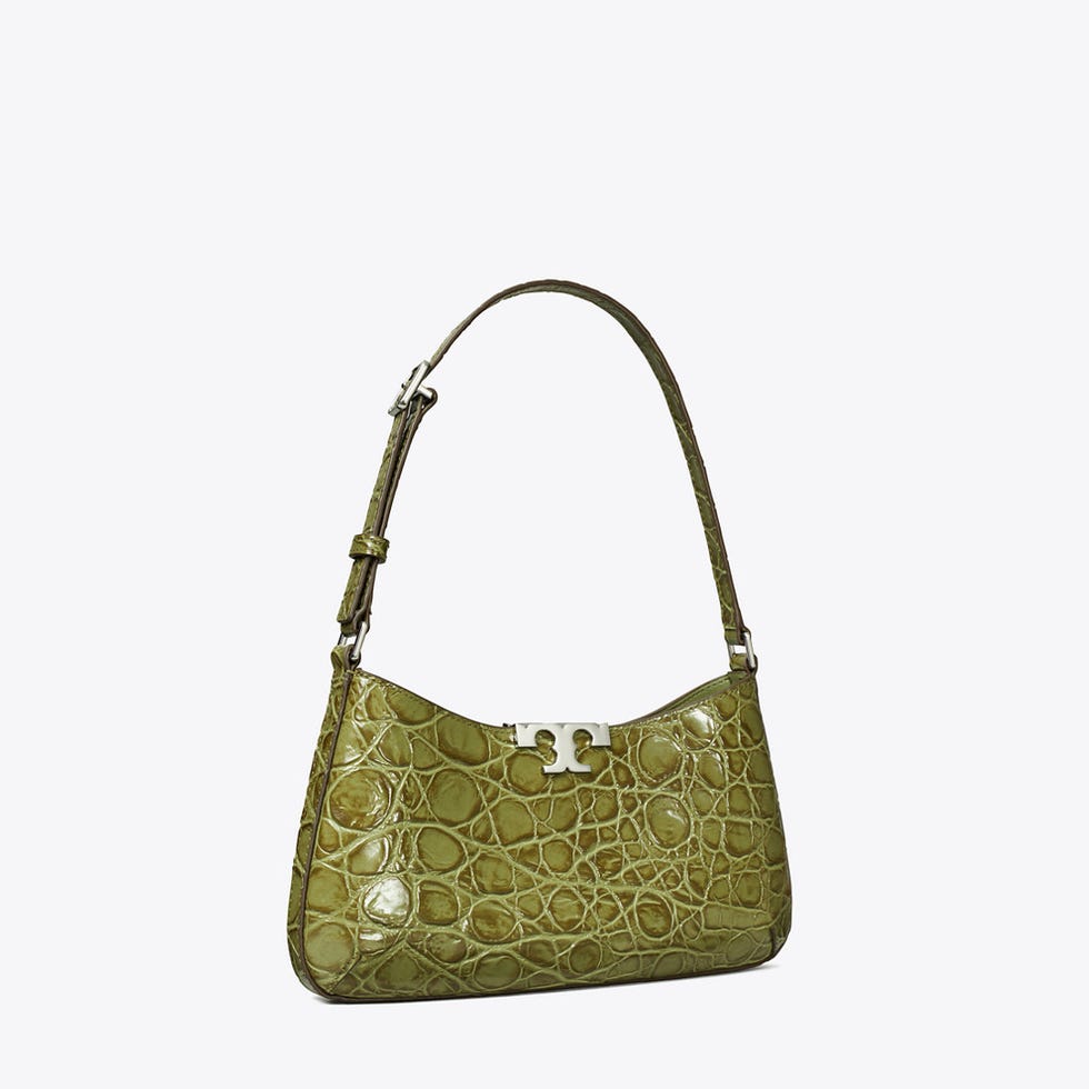 Eleanor Croc-Embossed Slim Shoulder Bag