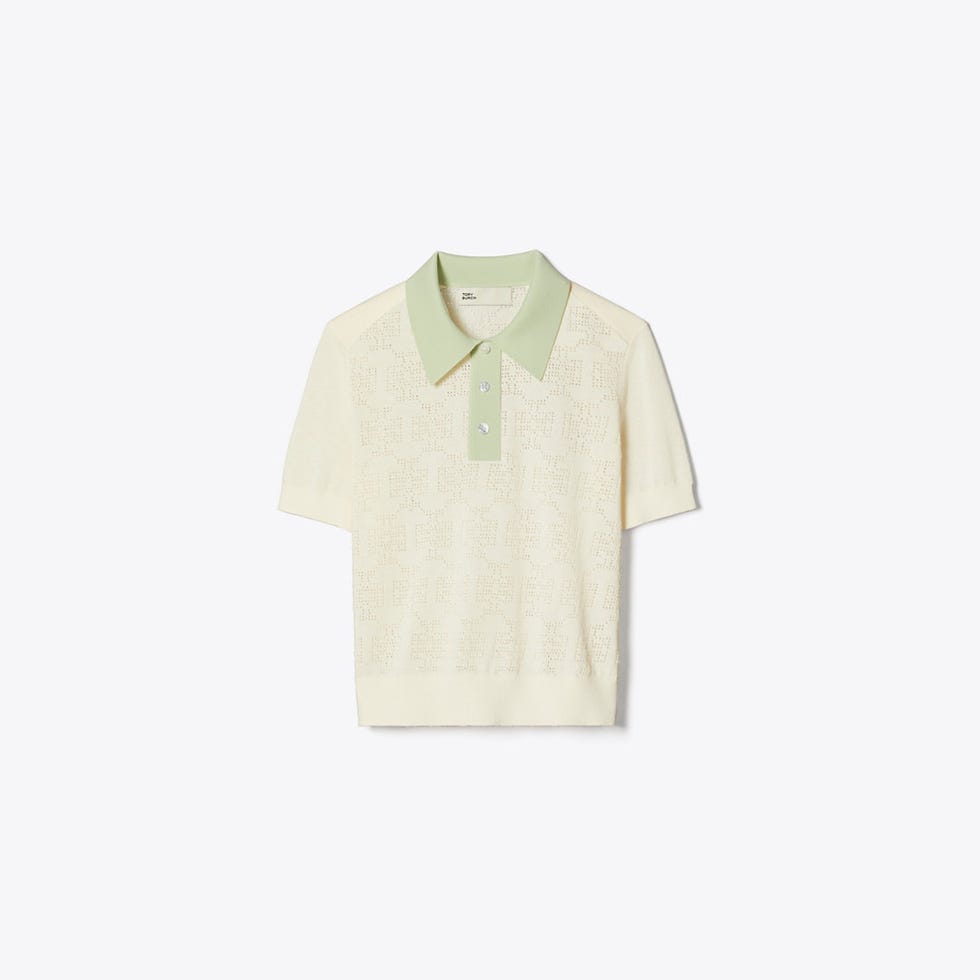Cotton Pointelle Logo Polo