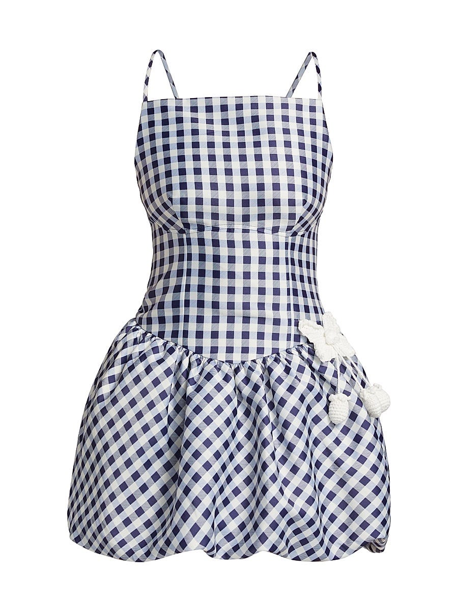 Minidresa de tafeta de taffeta de gingham
