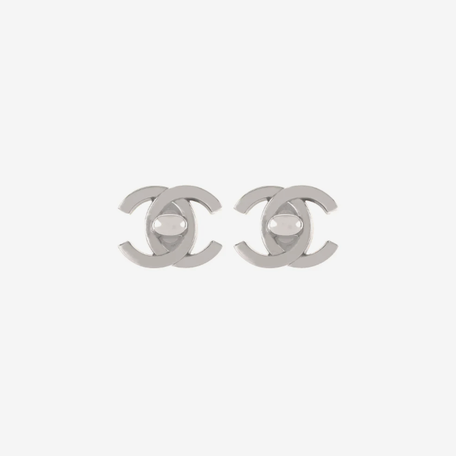Pendientes de clip de bloqueo de chanel de 1996