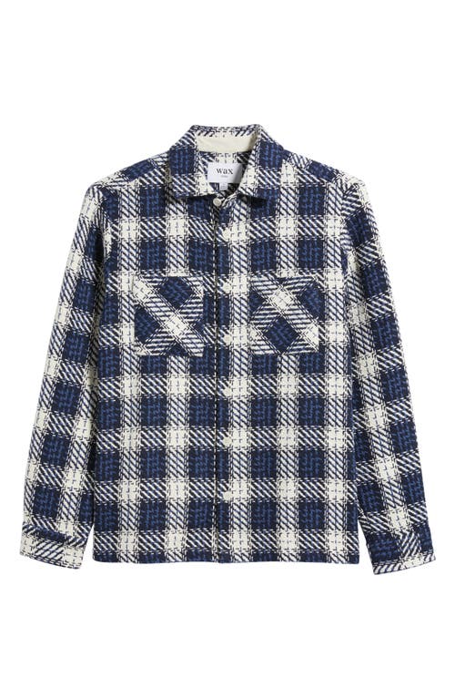 Whiting Curzon Plaid Overshirt in Navy/Ecru