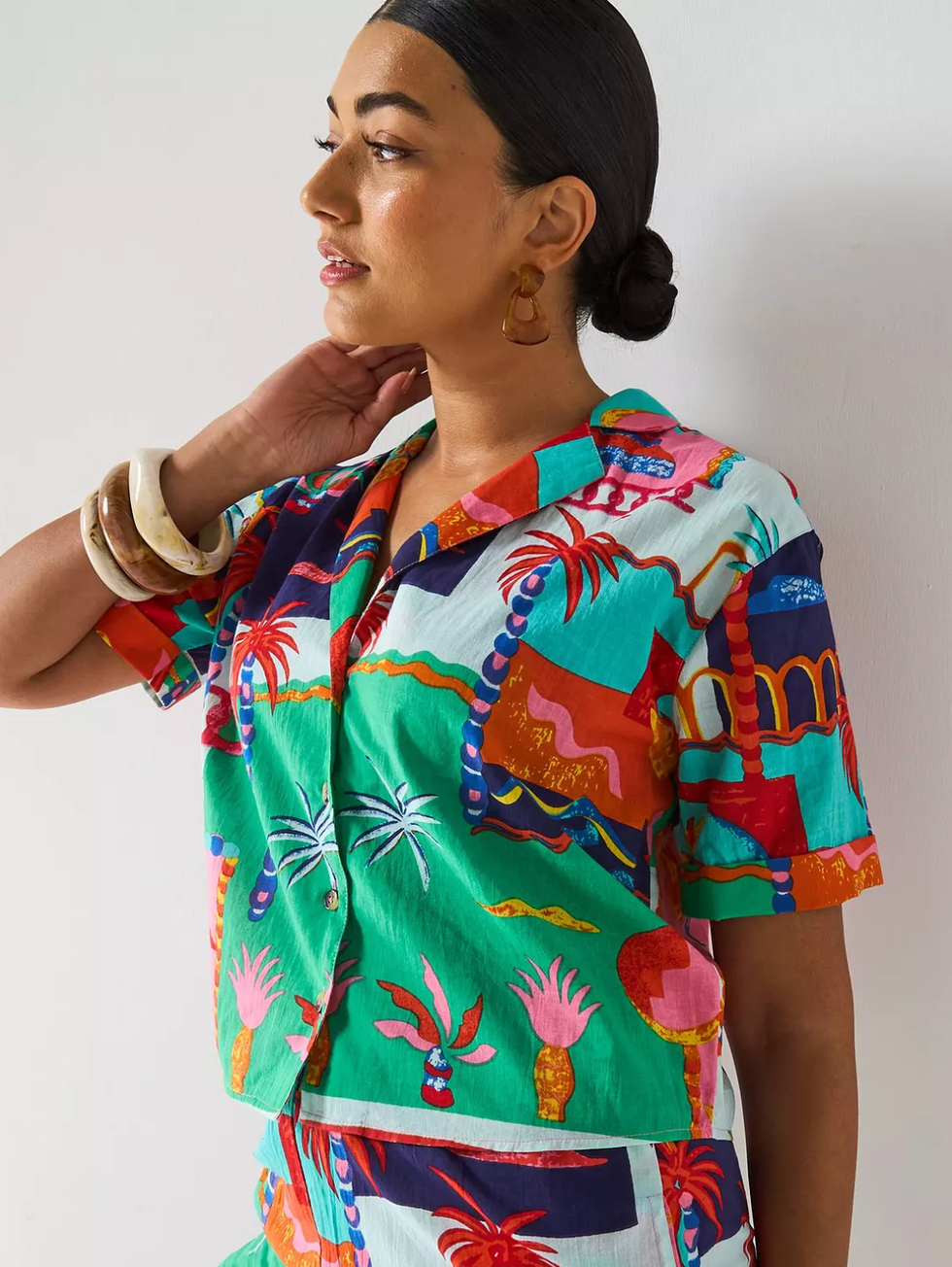 Postcard Button Thru Shirt