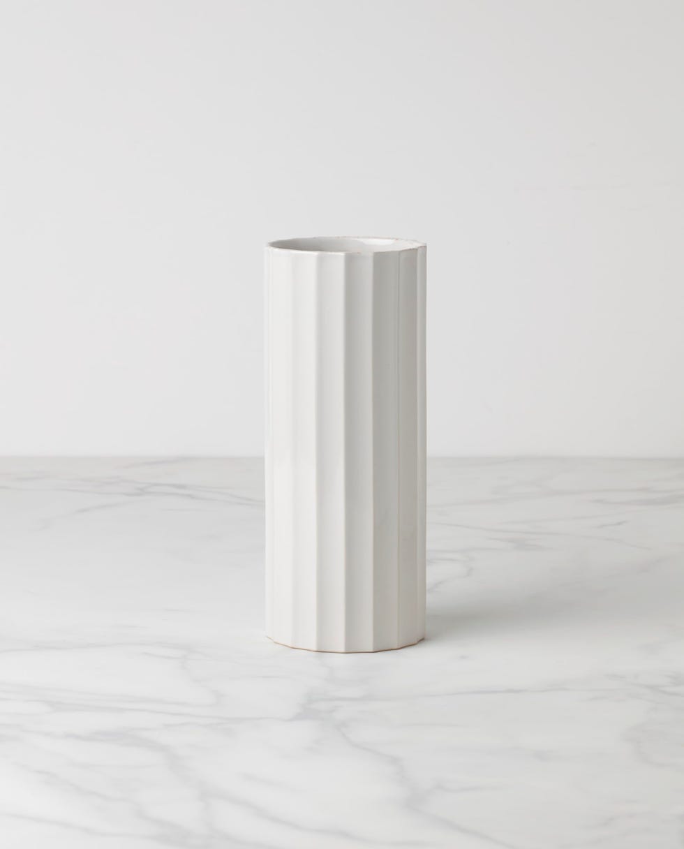 French Perle Scallop Cylinder Vase