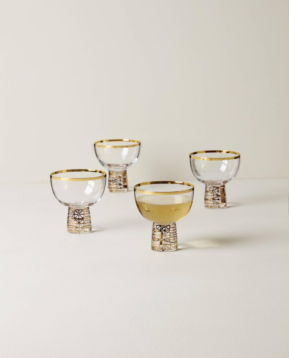 uscany Classics Gold Frost Coupes, Set of 4