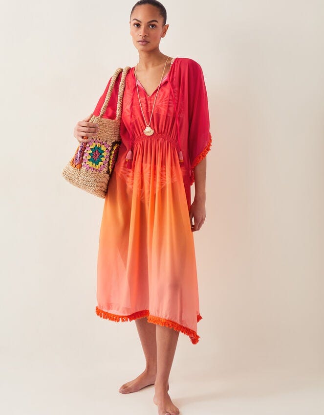 Miley Ombré Kaftan Dress Orange