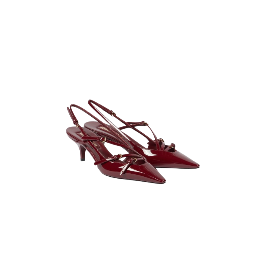 55 Slingback-Pumps aus Lackleder
